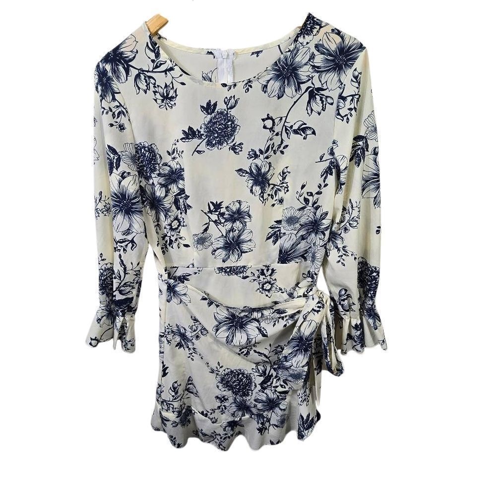 Reformation Floral Print Dress with Ruffle Sleeves Size Xl - Picture 2 of 13